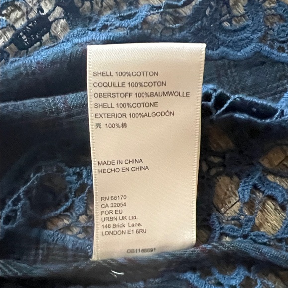 Free People Plaid and Lace Coat in Brown and Blue Excellent Condition - Picture 3 of 8